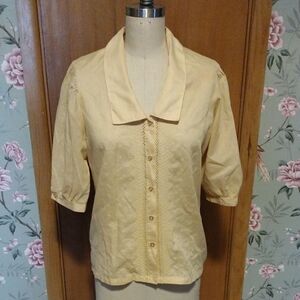 Vintage Yellow Blouse With Embroidery